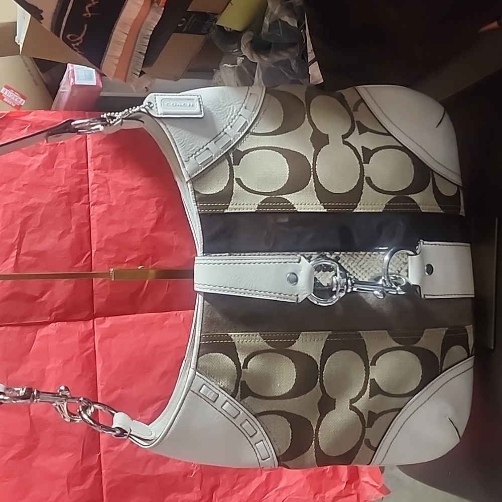 Coach Hampton Signature Python Hobo Shoulder Bag … - image 15